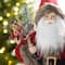 Glitzhome® 18"H Faux Fur Christmas Red Woodland Santa Figurine with Porcelain Face